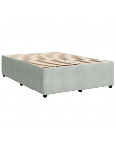 Giroletto a Molle con Materasso Grigio Chiaro 140x200cm Velluto