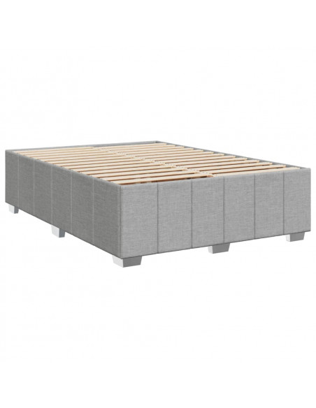 Giroletto a Molle con Materasso Grigio Chiaro 160x200cm Tessuto