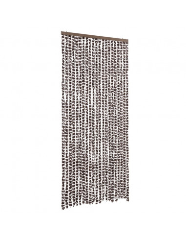 Zanzariera Marrone e Bianca 90x220 cm Ciniglia