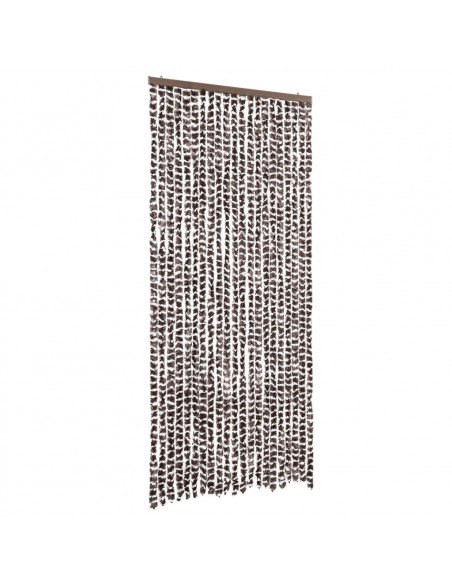 Zanzariera Marrone e Bianca 90x220 cm Ciniglia