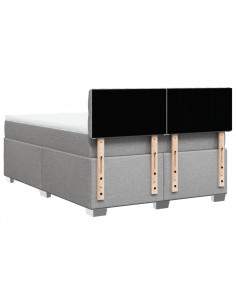 Giroletto a Molle con Materasso Grigio Chiaro 160x200cm Tessuto