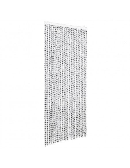 Zanzariera Grigio Chiaro e Grigio Scuro 100x220 cm Ciniglia