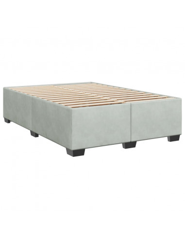 Giroletto a Molle con Materasso Grigio Chiaro 160x200cm Velluto