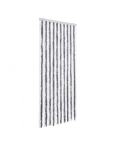 Zanzariera Grigio e Bianco 90x200 cm Ciniglia