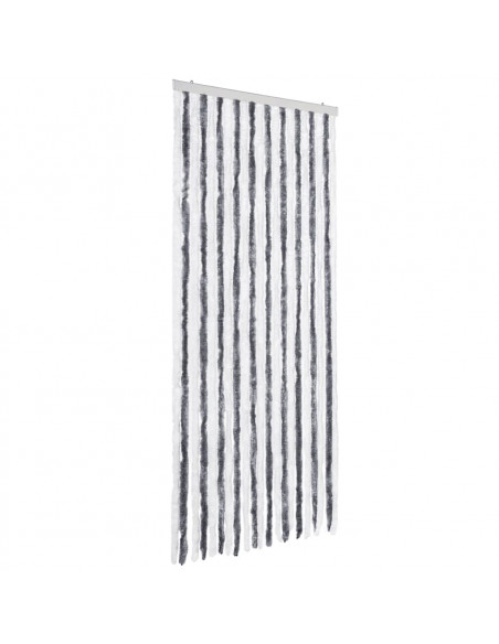 Zanzariera Grigio e Bianco 90x200 cm Ciniglia