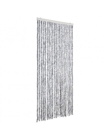 Zanzariera Bianco e Grigio 90x200 cm Ciniglia