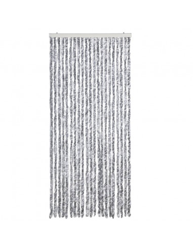 Zanzariera Bianco e Grigio 90x200 cm Ciniglia