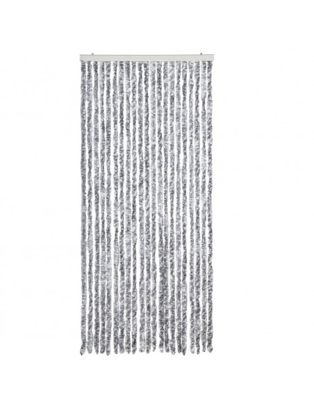 Zanzariera Bianco e Grigio 90x200 cm Ciniglia