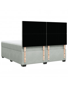 Giroletto a Molle con Materasso Grigio Chiaro 180x200cm Velluto