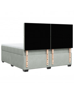 Giroletto a Molle con Materasso Grigio Chiaro 180x200cm Velluto