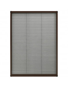 Zanzariera Plissettata Finestre in Alluminio Marrone 80x120 cm 2
