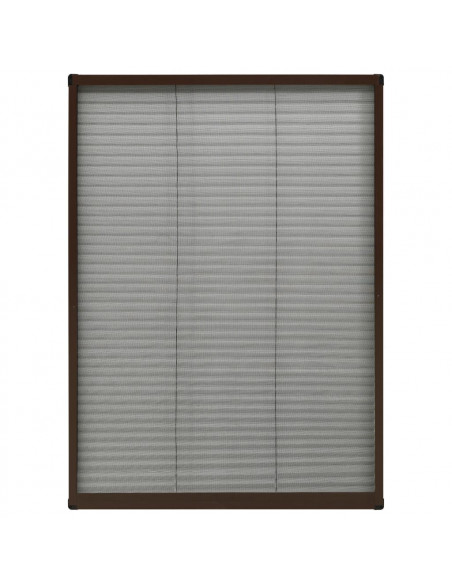Zanzariera Plissettata Finestre in Alluminio Marrone 80x120 cm