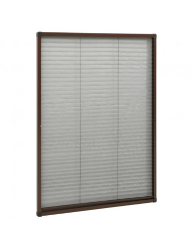 Zanzariera Plissettata Finestre in Alluminio Marrone 80x120 cm