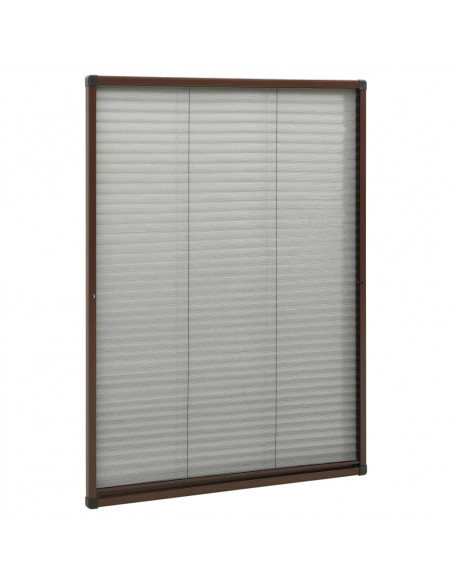 Zanzariera Plissettata Finestre in Alluminio Marrone 80x120 cm