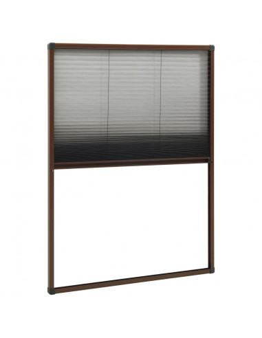Zanzariera Plissettata Finestre in Alluminio Marrone 80x120 cm