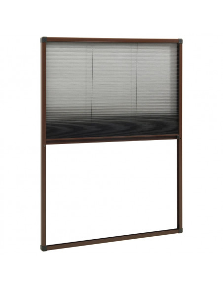 Zanzariera Plissettata Finestre in Alluminio Marrone 80x120 cm