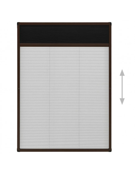 Zanzariera Plissettata Finestre in Alluminio Marrone 80x120 cm