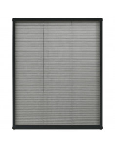 Zanzariera Plissettata Finestre in Alluminio Antracite 80x100cm 2