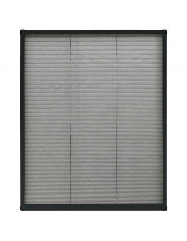 Zanzariera Plissettata Finestre in Alluminio Antracite 80x100cm