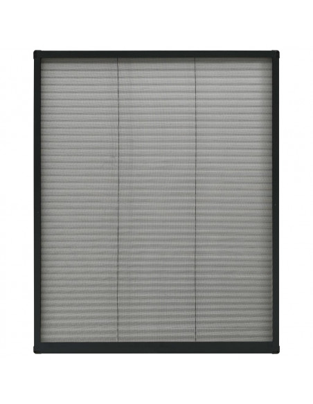 Zanzariera Plissettata Finestre in Alluminio Antracite 80x100cm