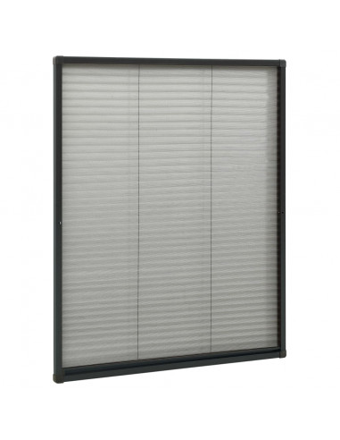Zanzariera Plissettata Finestre in Alluminio Antracite 80x100cm