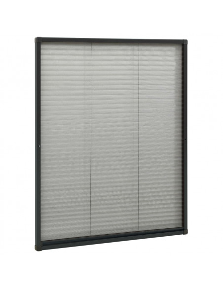 Zanzariera Plissettata Finestre in Alluminio Antracite 80x100cm