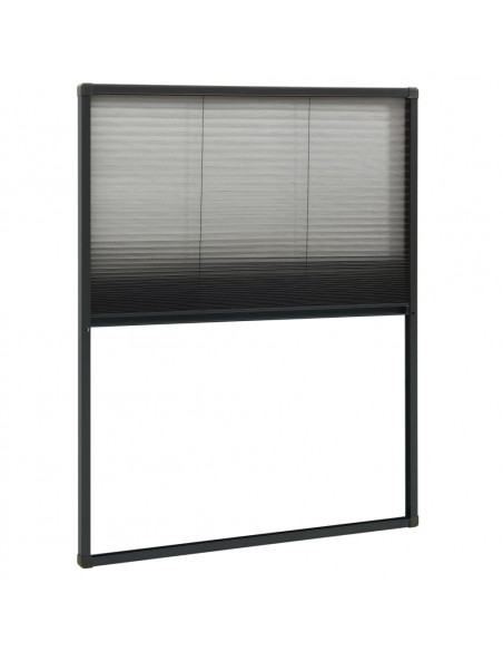 Zanzariera Plissettata Finestre in Alluminio Antracite 80x100cm