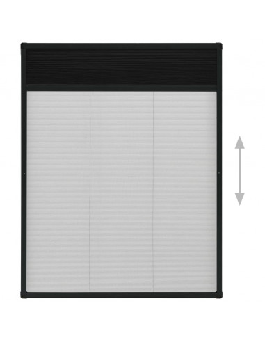 Zanzariera Plissettata Finestre in Alluminio Antracite 80x100cm