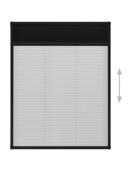 Zanzariera Plissettata Finestre in Alluminio Antracite 80x100cm