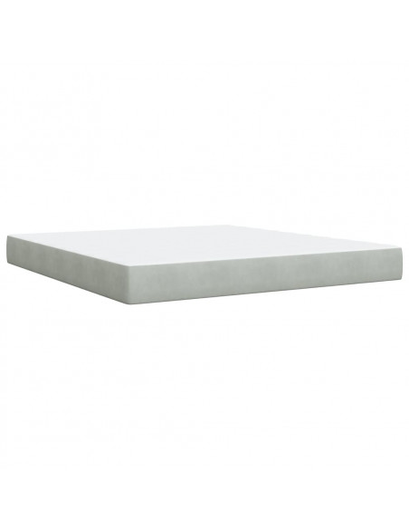 Giroletto a Molle con Materasso Grigio Chiaro 180x200cm Velluto