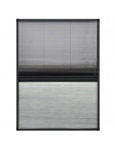 Zanzariera Plissettata Finestra Alluminio 80x120 cm con Tendina 2
