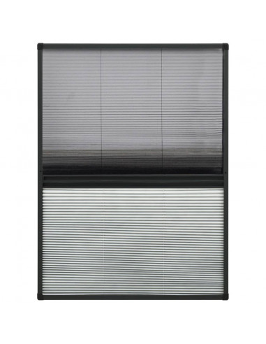 Zanzariera Plissettata Finestra Alluminio 80x120 cm con Tendina