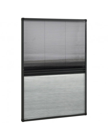 Zanzariera Plissettata Finestra Alluminio 80x120 cm con Tendina