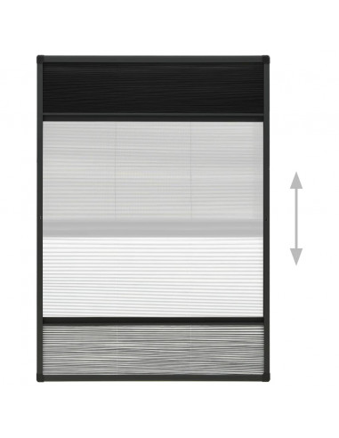 Zanzariera Plissettata Finestra Alluminio 80x120 cm con Tendina