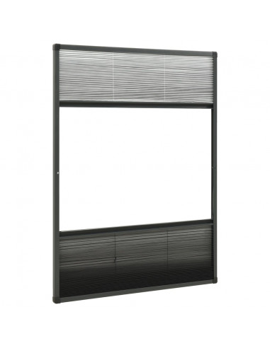 Zanzariera Plissettata Finestra Alluminio 80x120 cm con Tendina