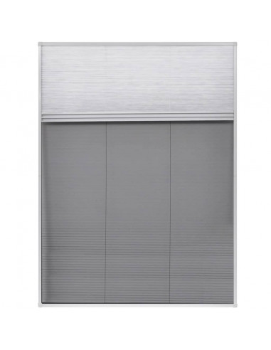 Zanzariera Plissettata in Alluminio 60x80 cm con Tendina