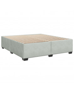 Giroletto a Molle con Materasso Grigio Chiaro 180x200cm Velluto