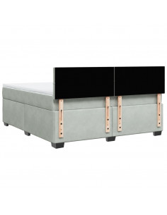 Giroletto a Molle con Materasso Grigio Chiaro 180x200cm Velluto