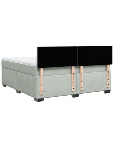 Giroletto a Molle con Materasso Grigio Chiaro 180x200cm Velluto