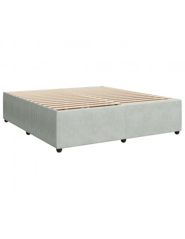 Giroletto a Molle con Materasso Grigio Chiaro 180x200cm Velluto