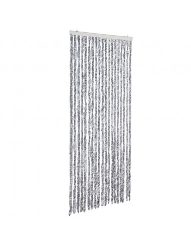 Zanzariera Bianco e Grigio 56x200 cm Ciniglia
