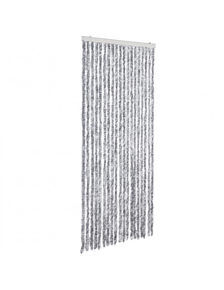 Zanzariera Bianco e Grigio 56x200 cm Ciniglia