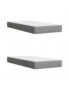 Giroletto a Molle con Materasso Grigio Chiaro 200x200cm Tessuto