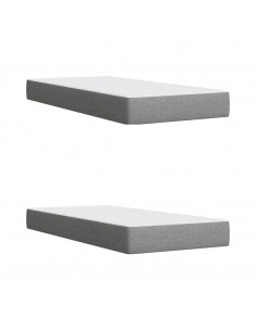 Giroletto a Molle con Materasso Grigio Chiaro 200x200cm Tessuto