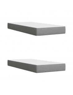 Giroletto a Molle con Materasso Grigio Chiaro 200x200cm Tessuto