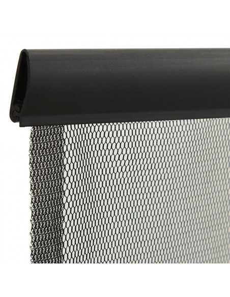 Zanzariera Porta con Tenda in Rete Nera 100x220 cm Poliestere