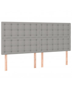 Giroletto a Molle con Materasso Grigio Chiaro 200x200cm Tessuto