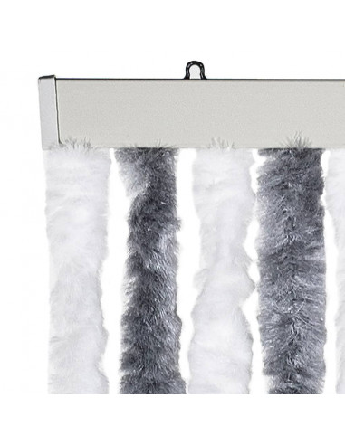 Zanzariera Grigio e Bianco 120x220 cm Ciniglia