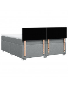 Giroletto a Molle con Materasso Grigio Chiaro 200x200cm Tessuto