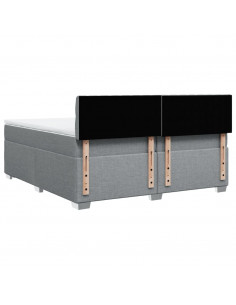 Giroletto a Molle con Materasso Grigio Chiaro 200x200cm Tessuto